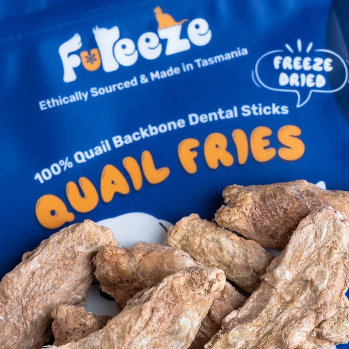 Freeze Dried Quail Fries By Fureeze™ 50g - Happy 4 Paws