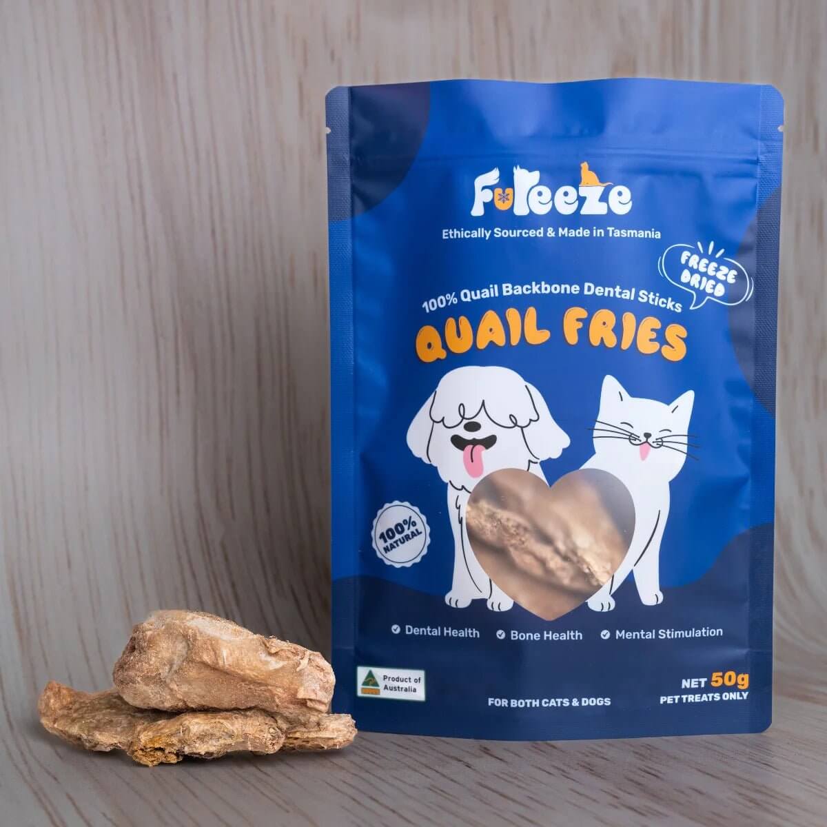 Freeze Dried Quail Fries By Fureeze™ 50g - Happy 4 Paws