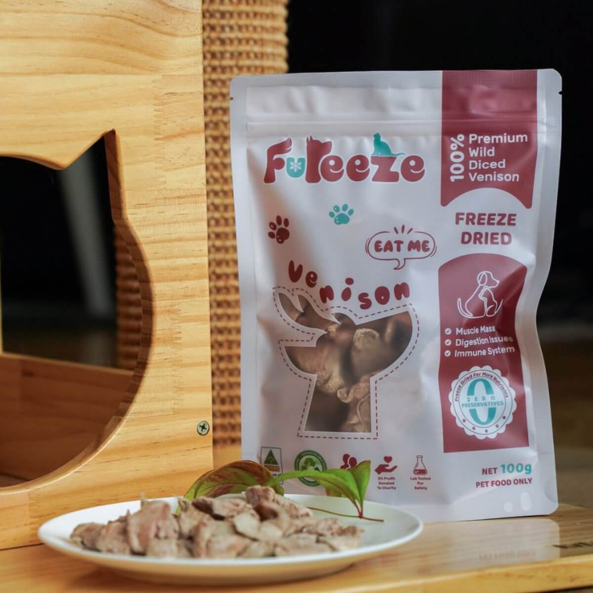 Freeze Dried Venison By Fureeze™ 100g - Happy 4 Paws