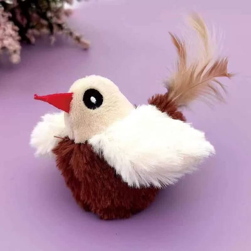 Gigwi Cat Melody Chaser Toy Automatic Chirping Bird Toy Squeaky with Feather Tail - Happy 4 Paws