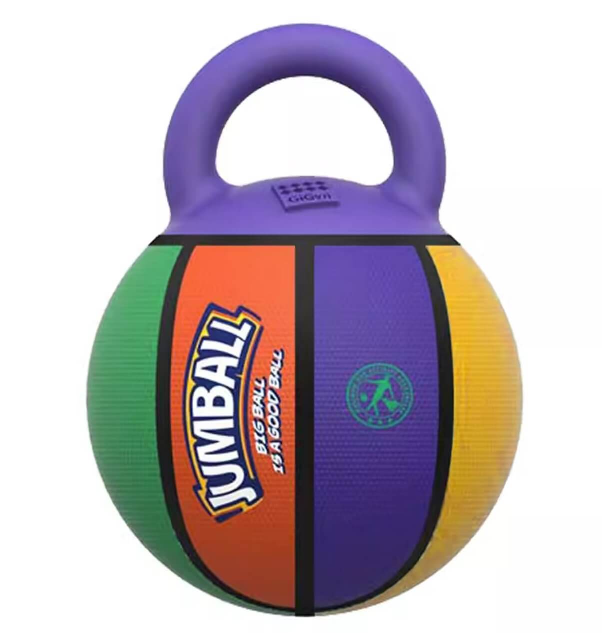 Gigwi Pet Jumball Ball Toy for Medium and Large Dogs with Extra Hard Rubber Handle - Happy 4 Paws