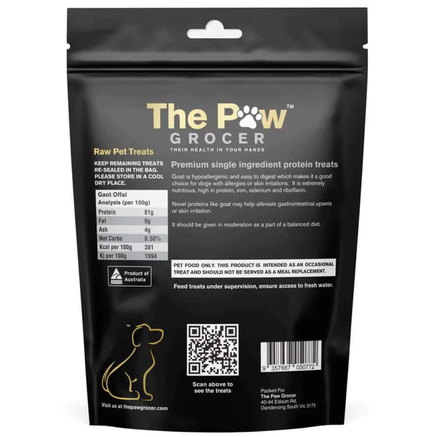 The Paw Grocer Freeze Black Label Free Range Goat Offal 72g - Happy 4 Paws