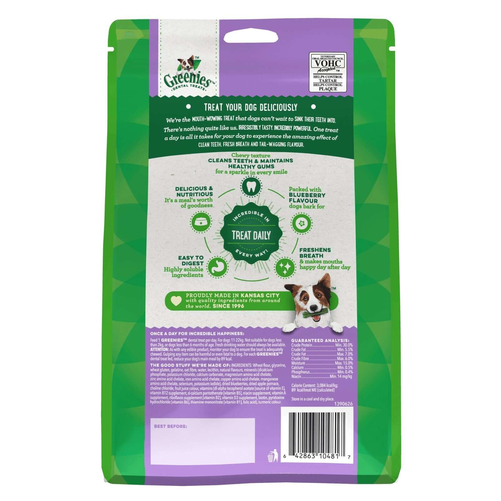 Greenies Dog Treat Blueberry Regular 340g - Happy 4 Paws