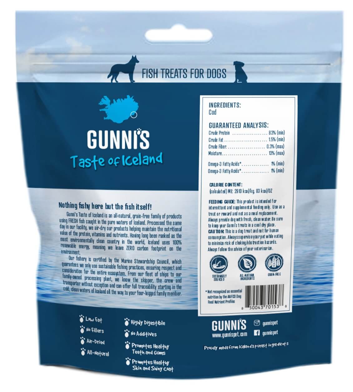 GUNNI'S Cod Baby Bites Dog Treats 71g - Happy 4 Paws