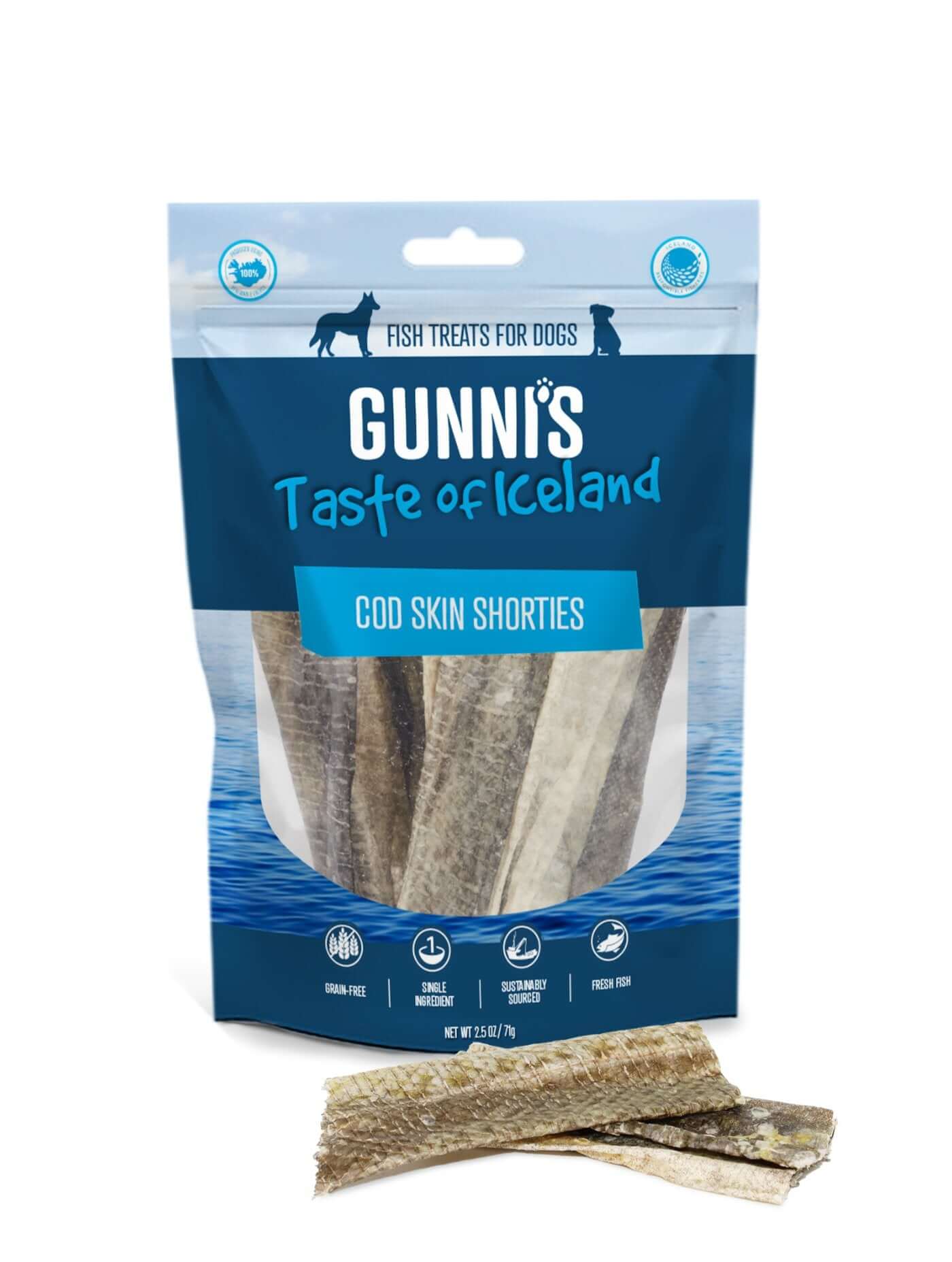 GUNNI'S Cod Skin Shorties Dog Treats 71g - Happy 4 Paws