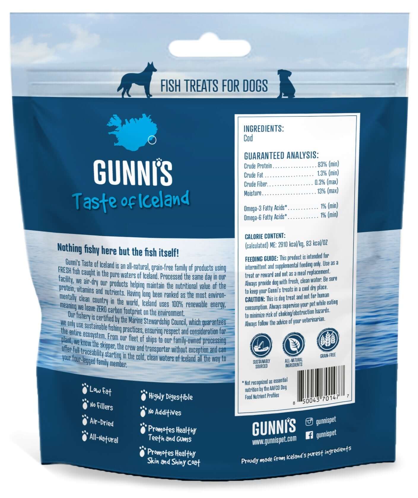 GUNNI’S Cod Wafers Dog Treats 141g - Happy 4 Paws