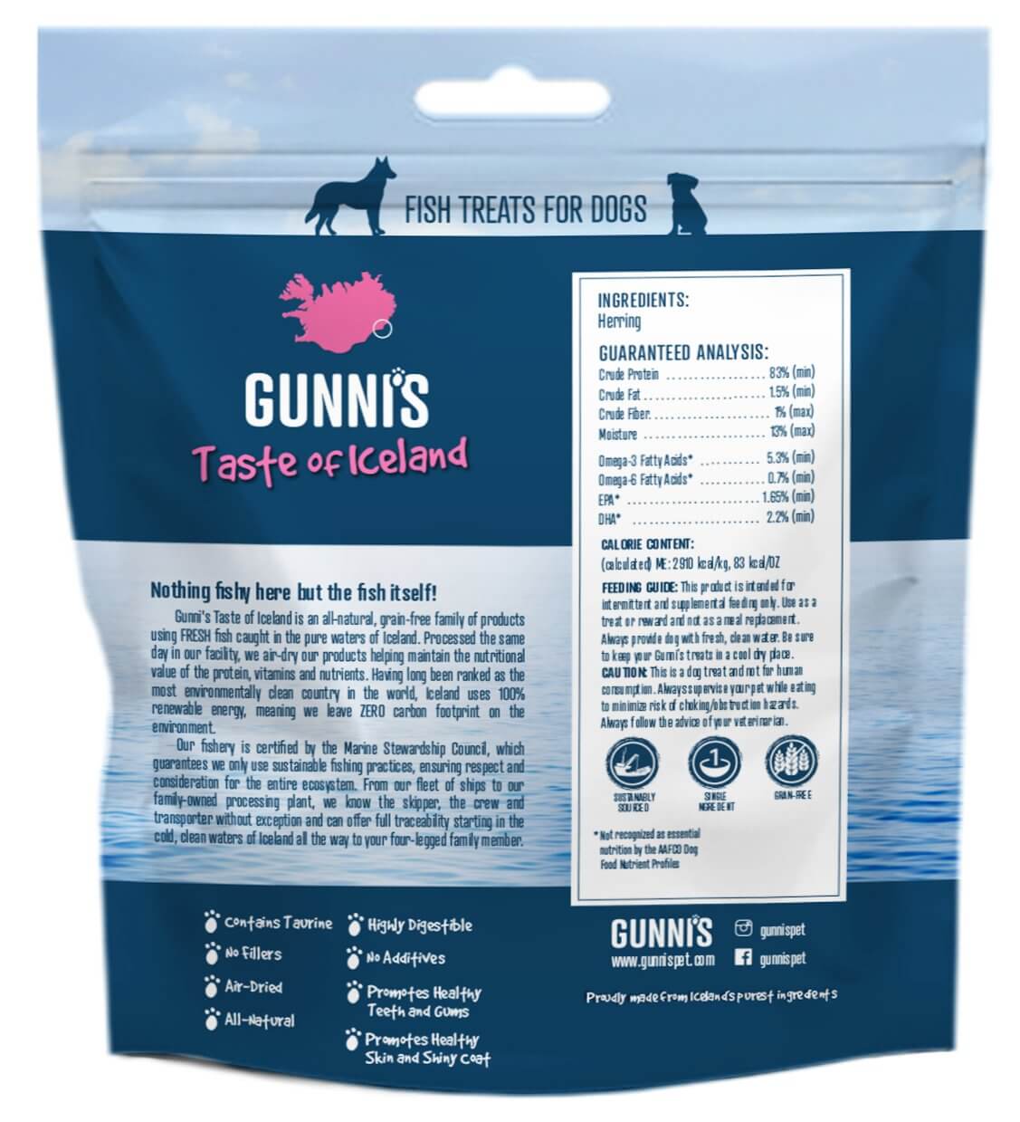 GUNNI'S Herring Omega Bites Dog Treats 85g - Happy 4 Paws