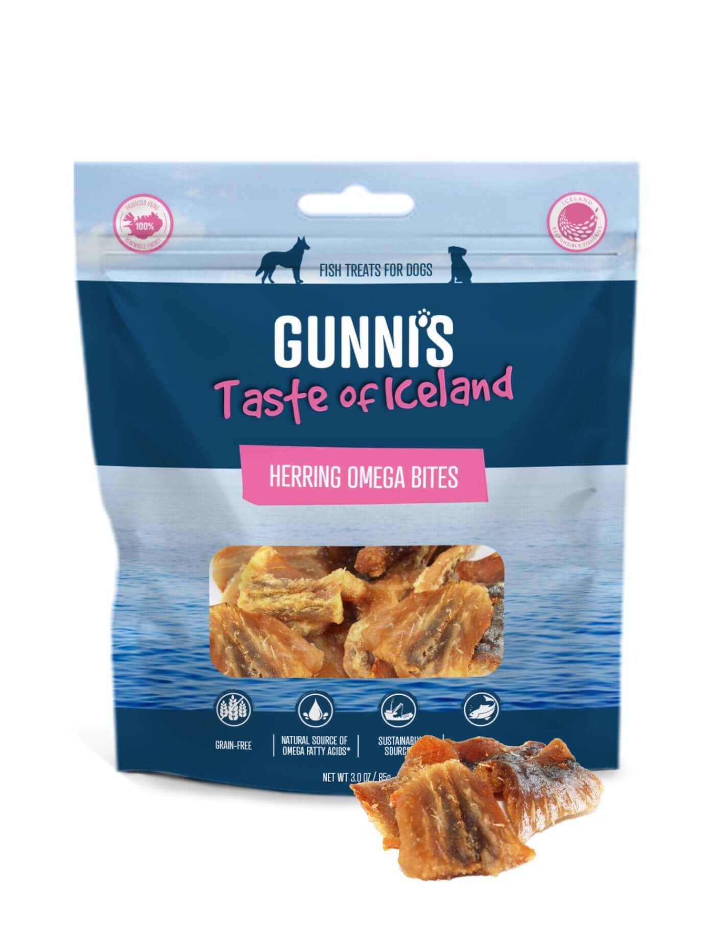 GUNNI'S Herring Omega Bites Dog Treats 85g - Happy 4 Paws