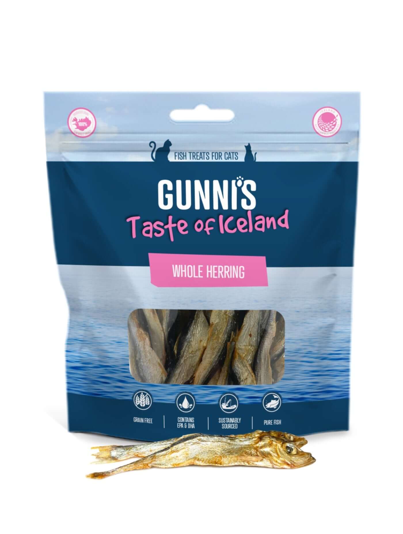 GUNNI'S Whole Herring Cat Treats 42.5g - Happy 4 Paws