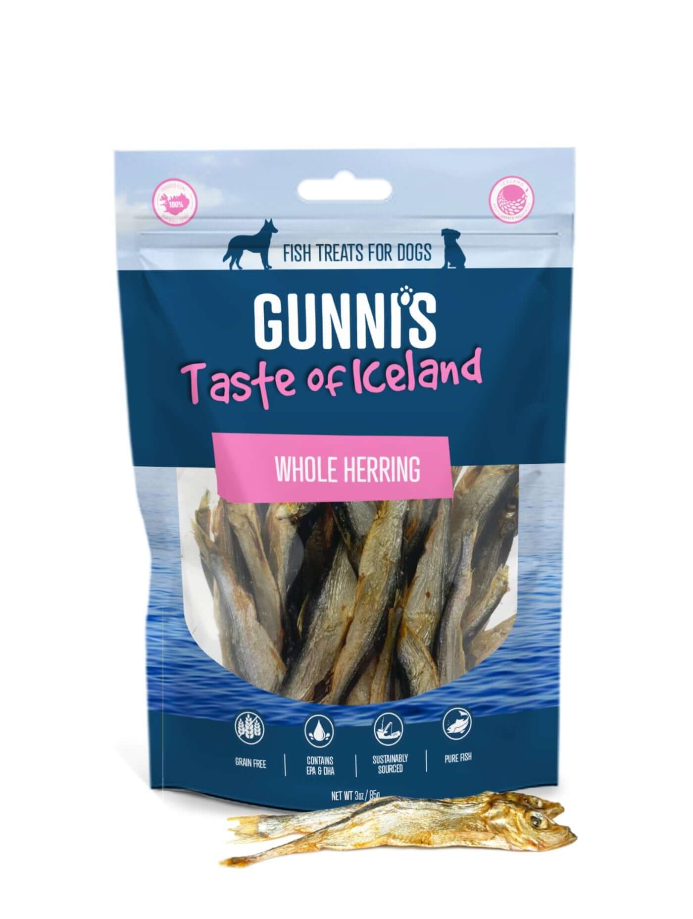 GUNNI'S Whole Herring Dog Treats 85g - Happy 4 Paws