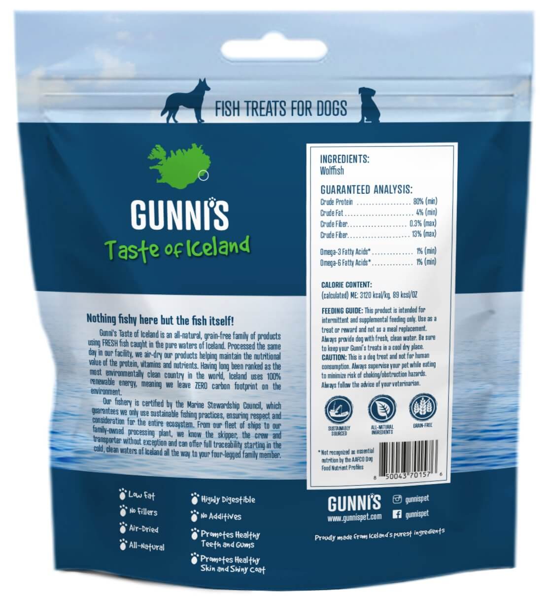 GUNNI'S Wolffish Baby Bites Dog Treats 71g - Happy 4 Paws