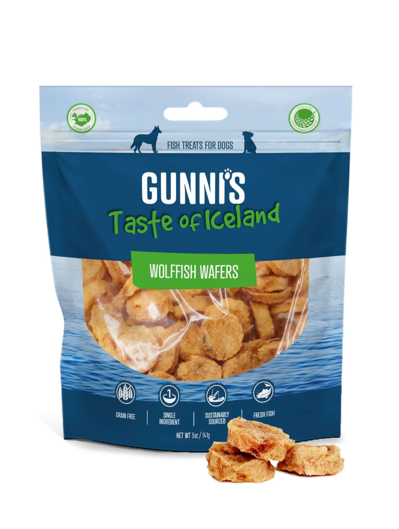 GUNNI'S Wolffish Wafers Dog Treats 141g - Happy 4 Paws