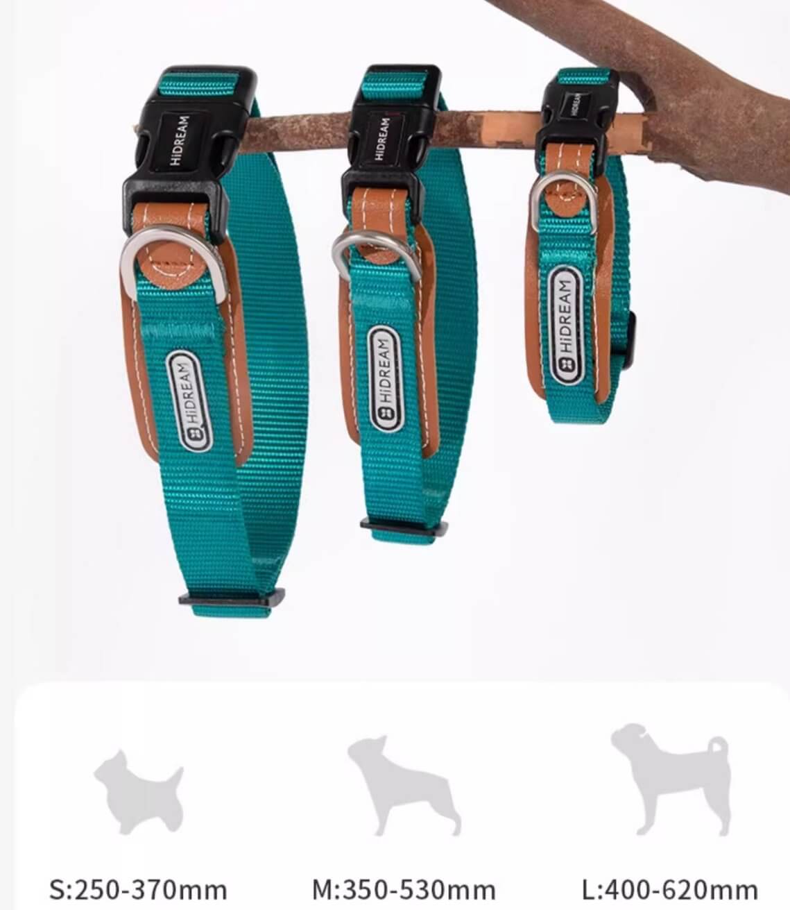 HiDREAM Simple and Durable Multi - functional Nylon Leather Dog Collar for All Size Dogs 40kg - Happy 4 Paws