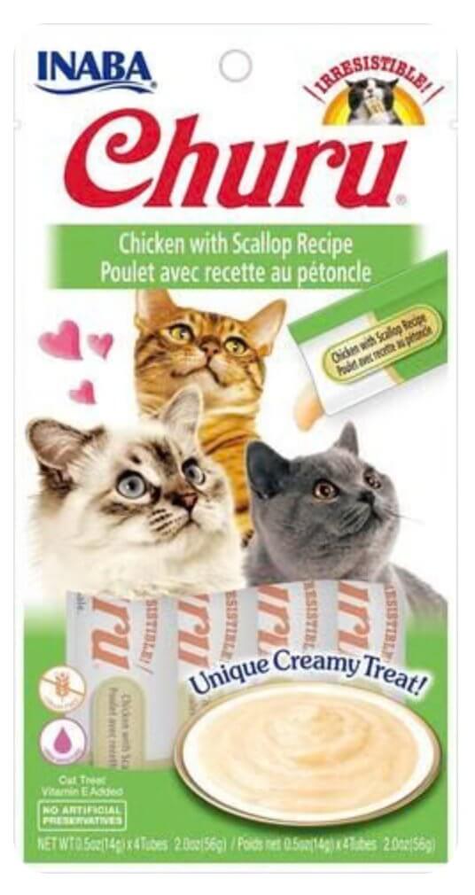 INABA Cat Churu Puree Chicken With Scallop 56G - Happy 4 Paws