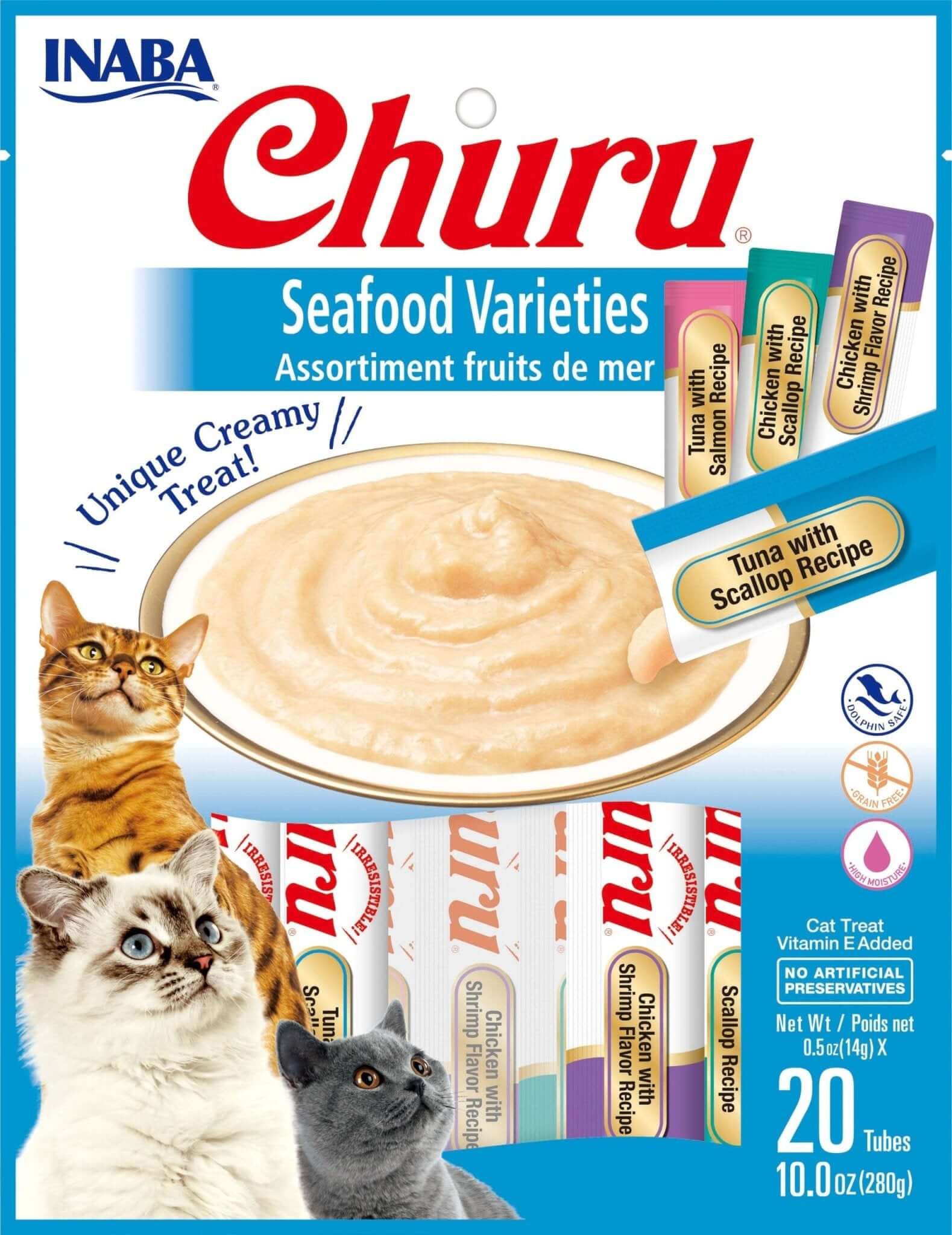 INABA Cat Churu Puree Seafood Varieties 20P - Happy 4 Paws