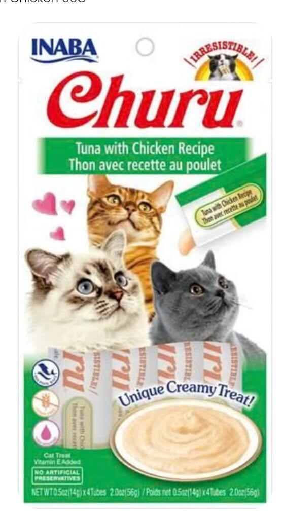 INABA Cat Churu Puree Tuna With Chicken56G - Happy 4 Paws