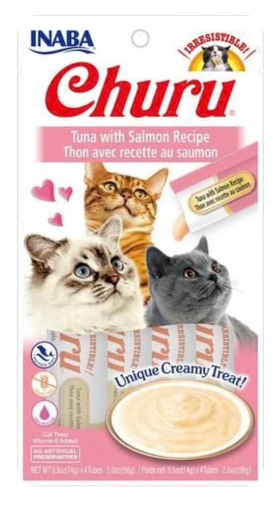 INABA Cat Churu Puree Tuna With Salmon 56G - Happy 4 Paws