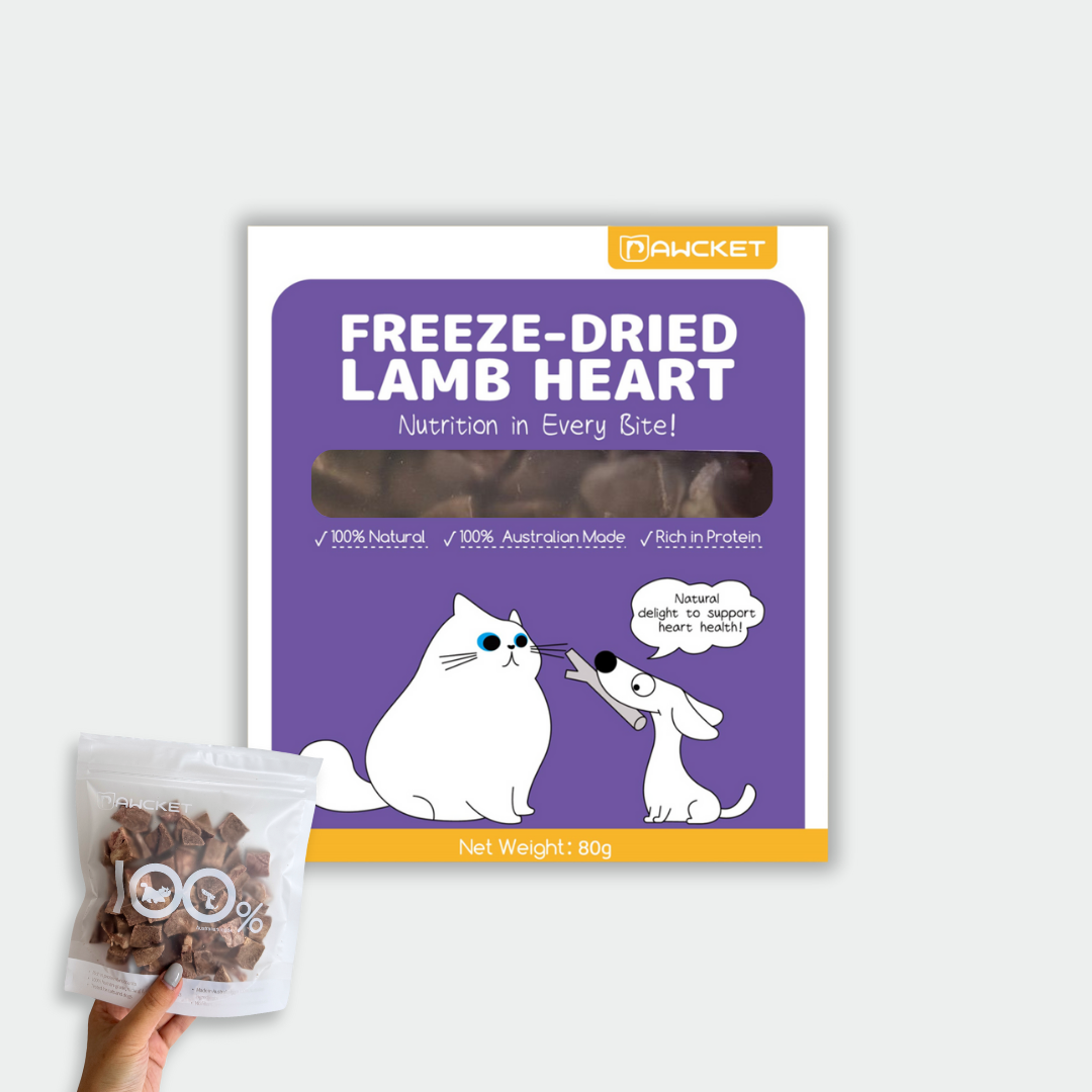 Pawcket Freeze-Dried Lamb Heart - Raw Cat & Dog Treats