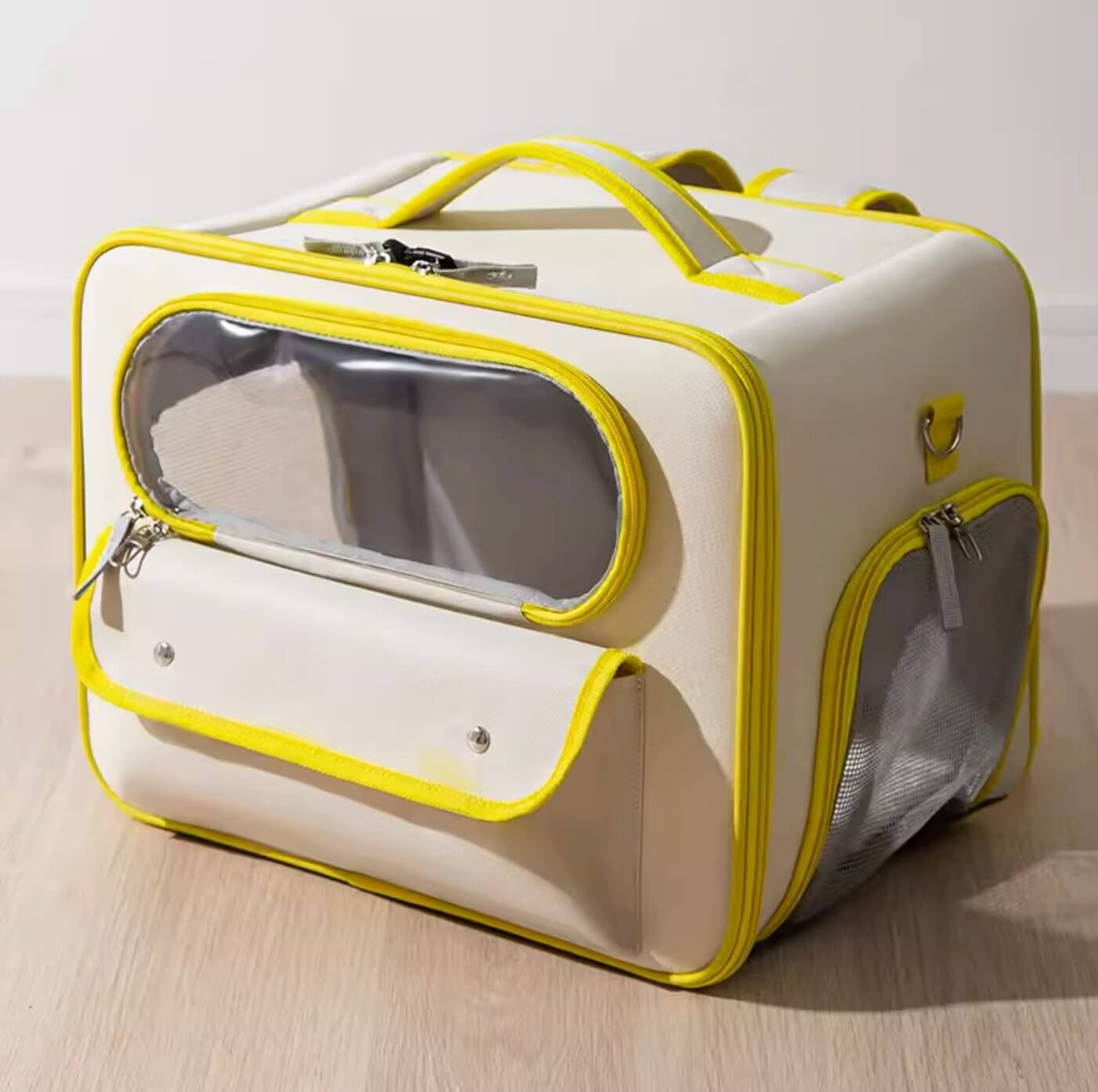 Large Space Pet Carrier Bag Travel Container for Cats Small Dogs - Happy 4 Paws