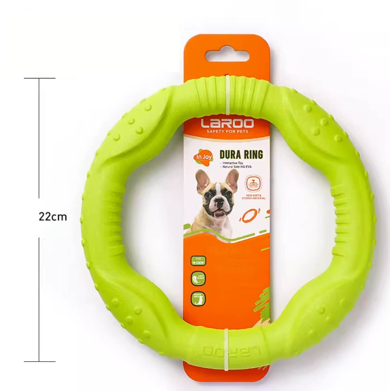 LaRoo Dog Tug Toys Floatable Dog Flying Disc For Interactive Play - Happy 4 Paws