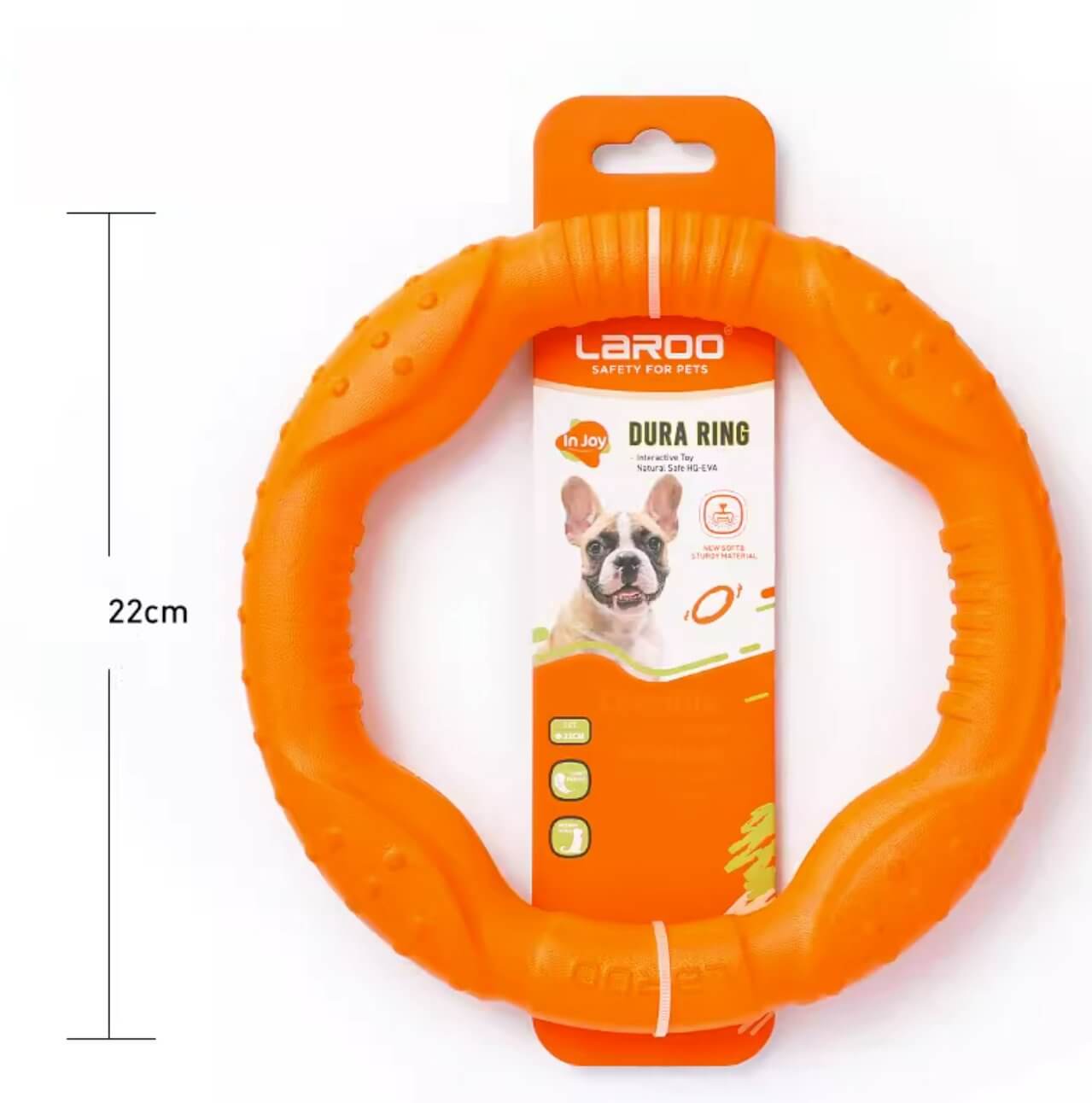 LaRoo Dog Tug Toys Floatable Dog Flying Disc For Interactive Play - Happy 4 Paws