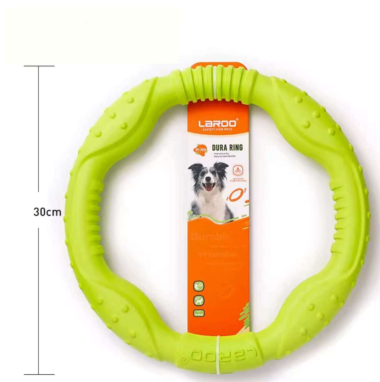 LaRoo Dog Tug Toys Floatable Dog Flying Disc For Interactive Play - Happy 4 Paws