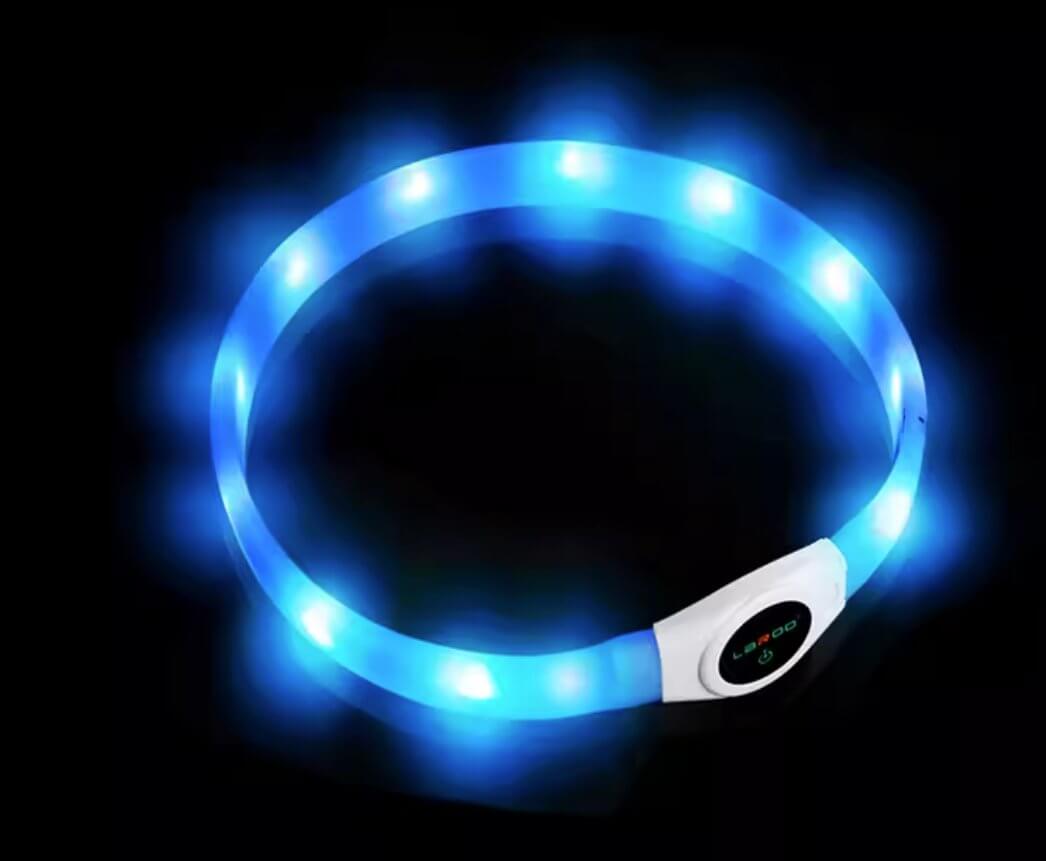 LaRoo Rechargeable Waterproof Led Light Collar For Long - haired Dogs - Happy 4 Paws