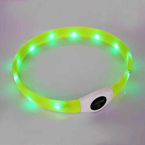 LaRoo Rechargeable Waterproof Led Light Collar For Long - haired Dogs - Happy 4 Paws