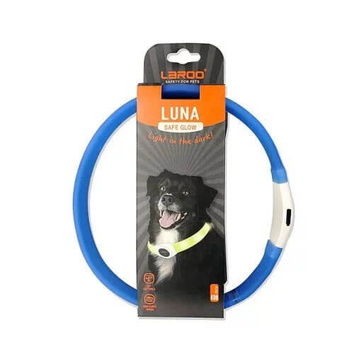 LaRoo Rechargeable Waterproof Led Light Collar For Long - haired Dogs - Happy 4 Paws