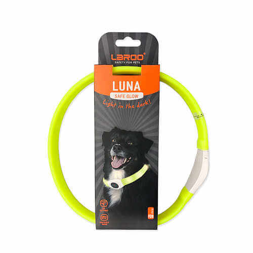 LaRoo Rechargeable Waterproof Led Light Collar For Long - haired Dogs - Happy 4 Paws