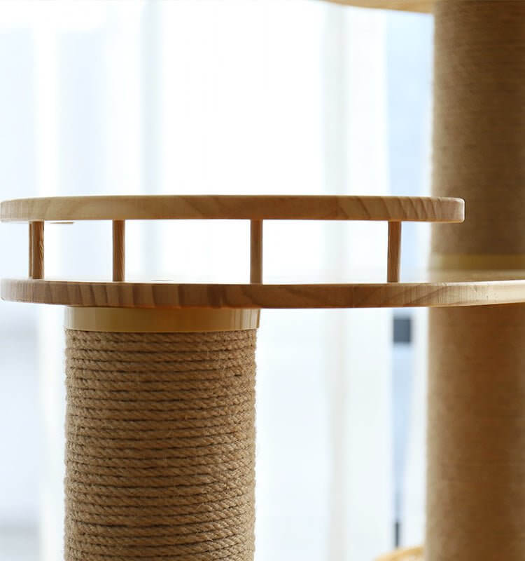 Luxury Space Capsule Woven Basket Cat Tree Tower - Happy 4 Paws