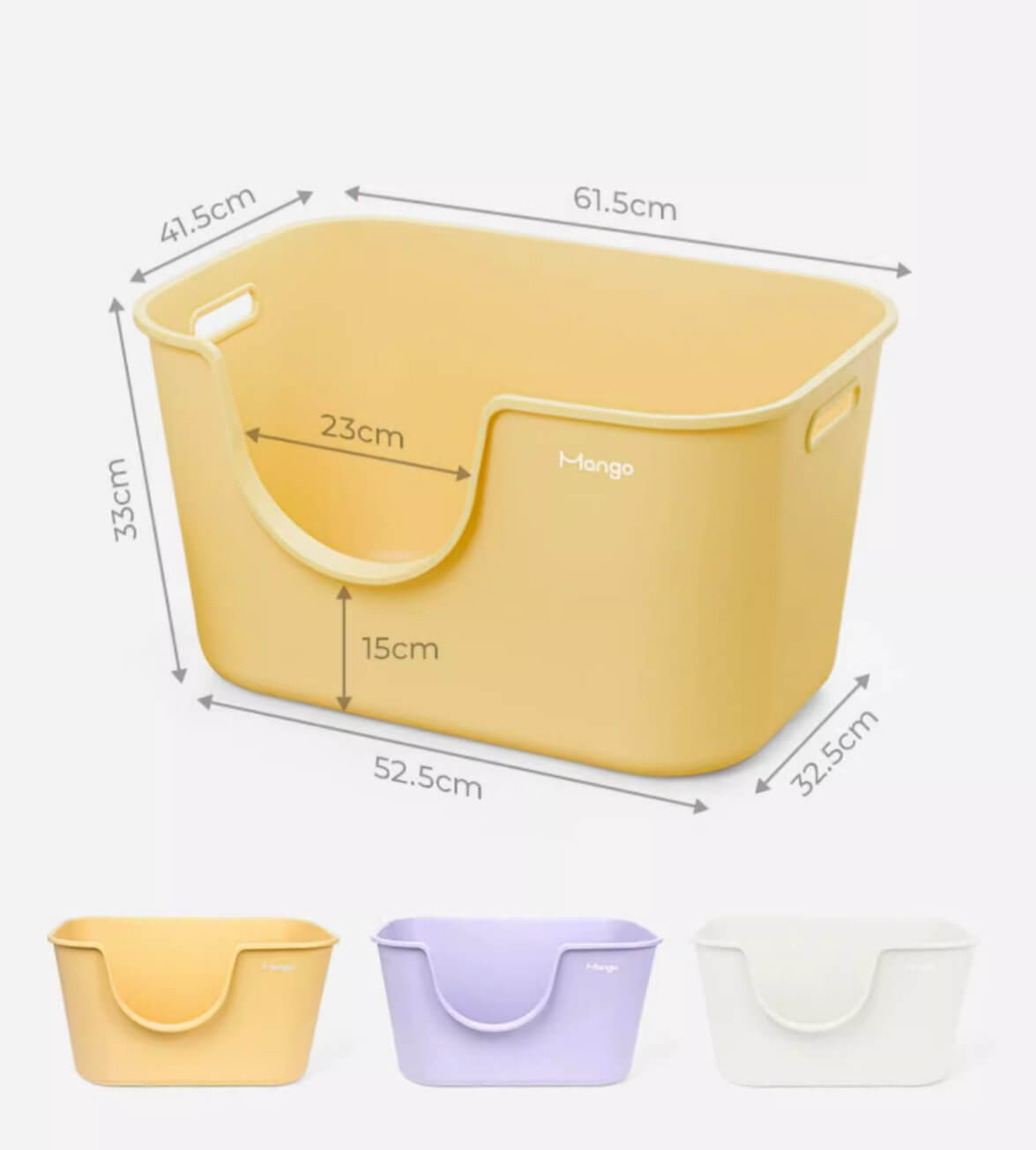 Macaron Cream Large High - quality Cat Litter Box with Litter Mat Fully Open Thicken Durable Toilet - Happy 4 Paws