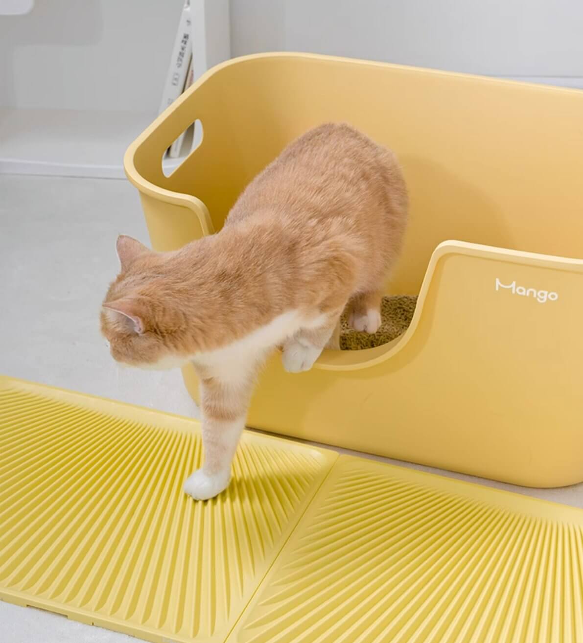 Macaron Cream Large High - quality Cat Litter Box with Litter Mat Fully Open Thicken Durable Toilet - Happy 4 Paws