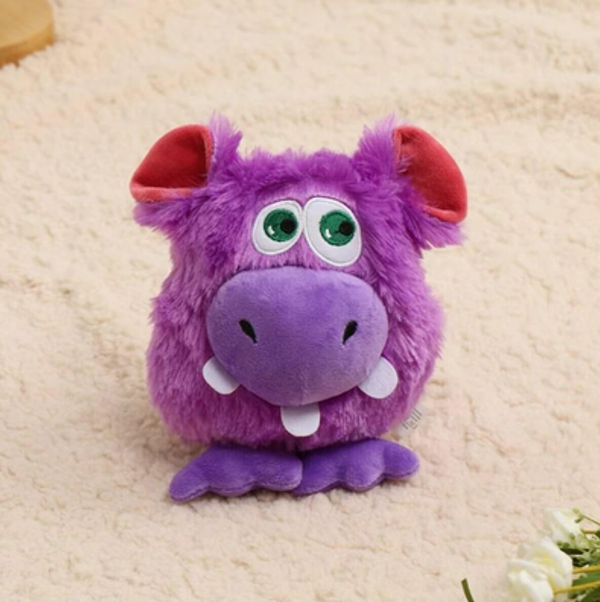 Mixed Style Monster Stuffed Plush Squeaky Toy for Small Medium Dogs - Happy 4 Paws