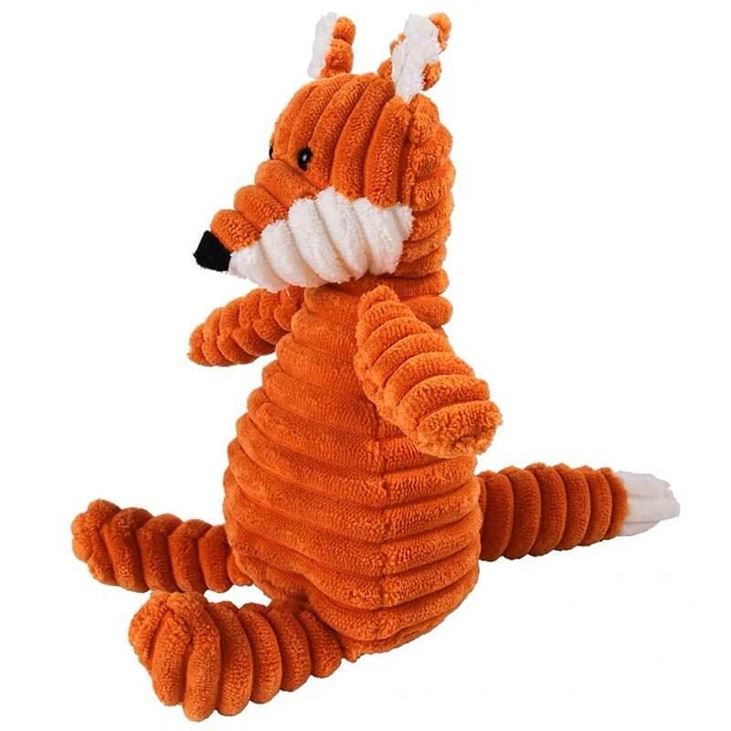 Monkey Rabbit Fox Squeaky Plush Soft Teething Toys For Puppy Small Medium Dogs - Happy 4 Paws