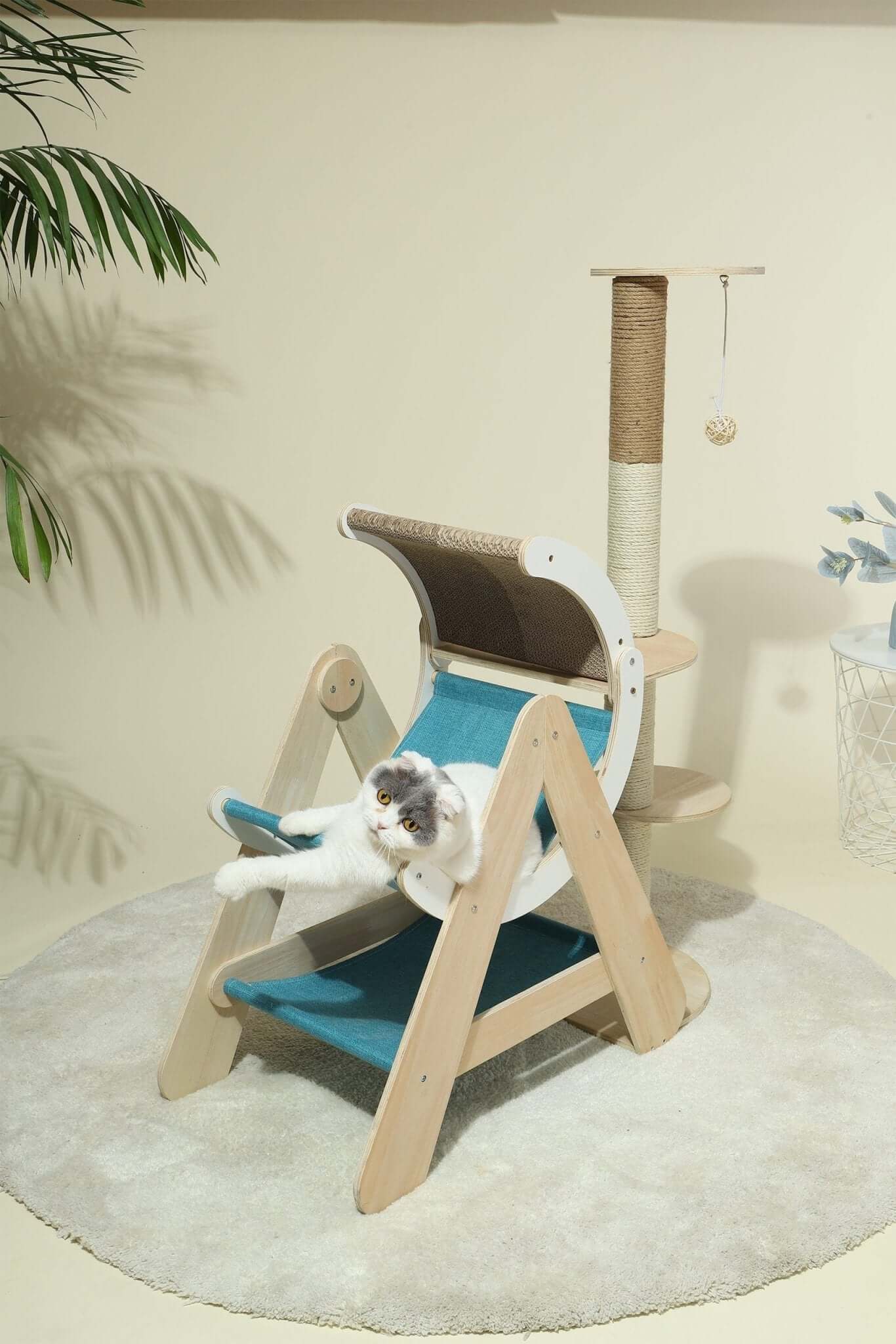 Multi - Level Deluxe Cat Tree with Condo Sisal Scratching Posts & Hanging Toys - Happy 4 Paws