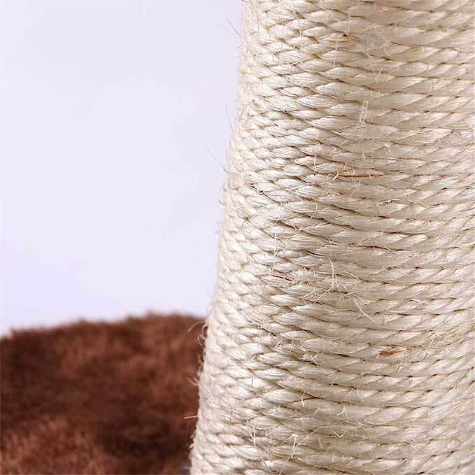 Mushroom Sisal Rope Cat Scratching Tree with Hanging Mouse Toy - Happy 4 Paws