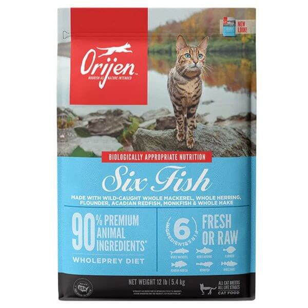 ORIJEN Six Fish Biologically Appropriate Dry Cat Food 5.45kg - Happy 4 Paws