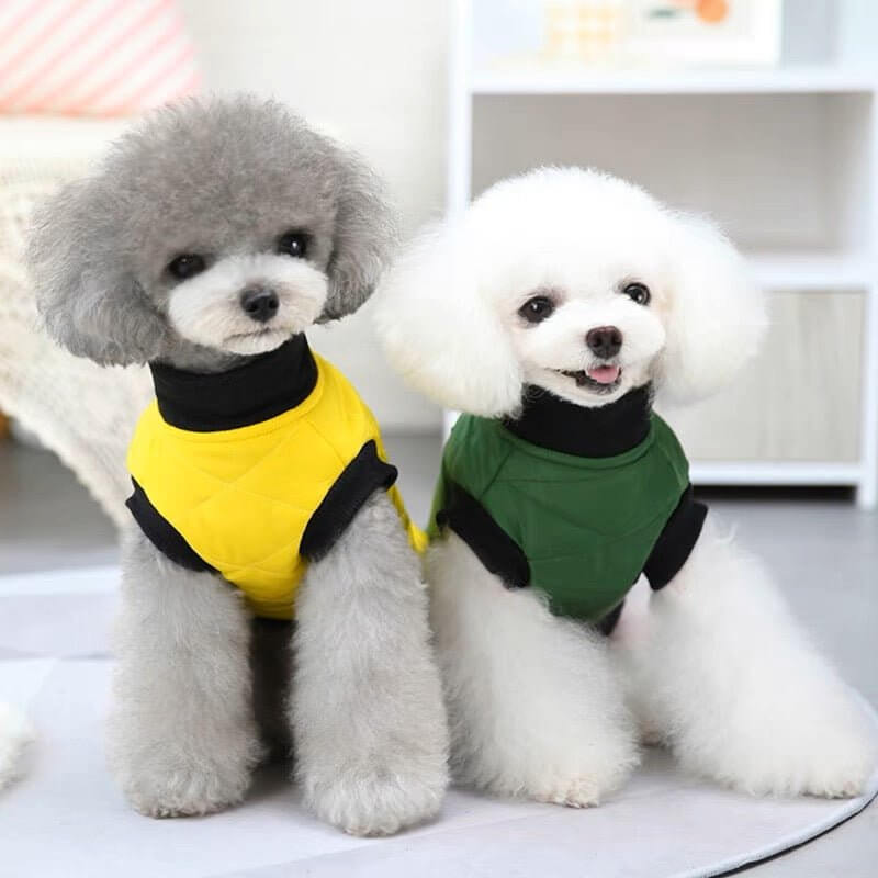 Pet Clothes Zipper Closure Dress - up Vest Coat Outfit for Winter - Happy 4 Paws