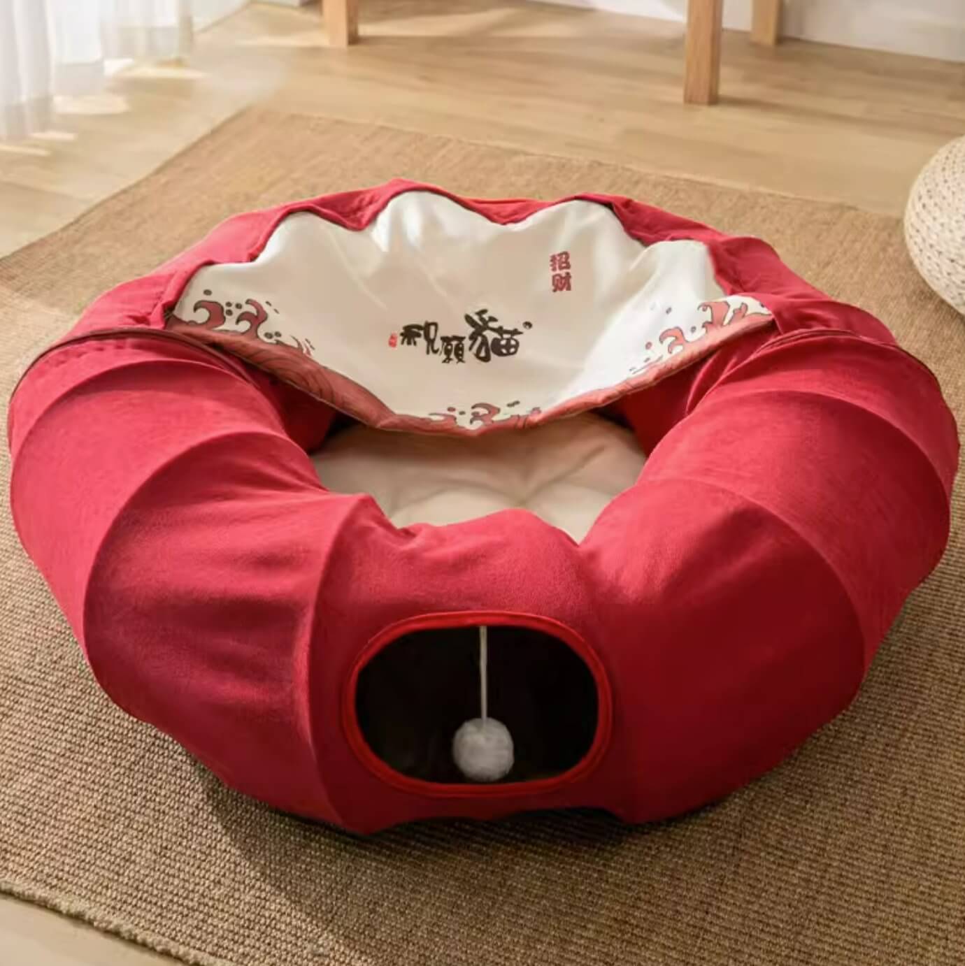 Pet Foldable Round Tunnel Cat Bed Toys Large Space - Happy 4 Paws