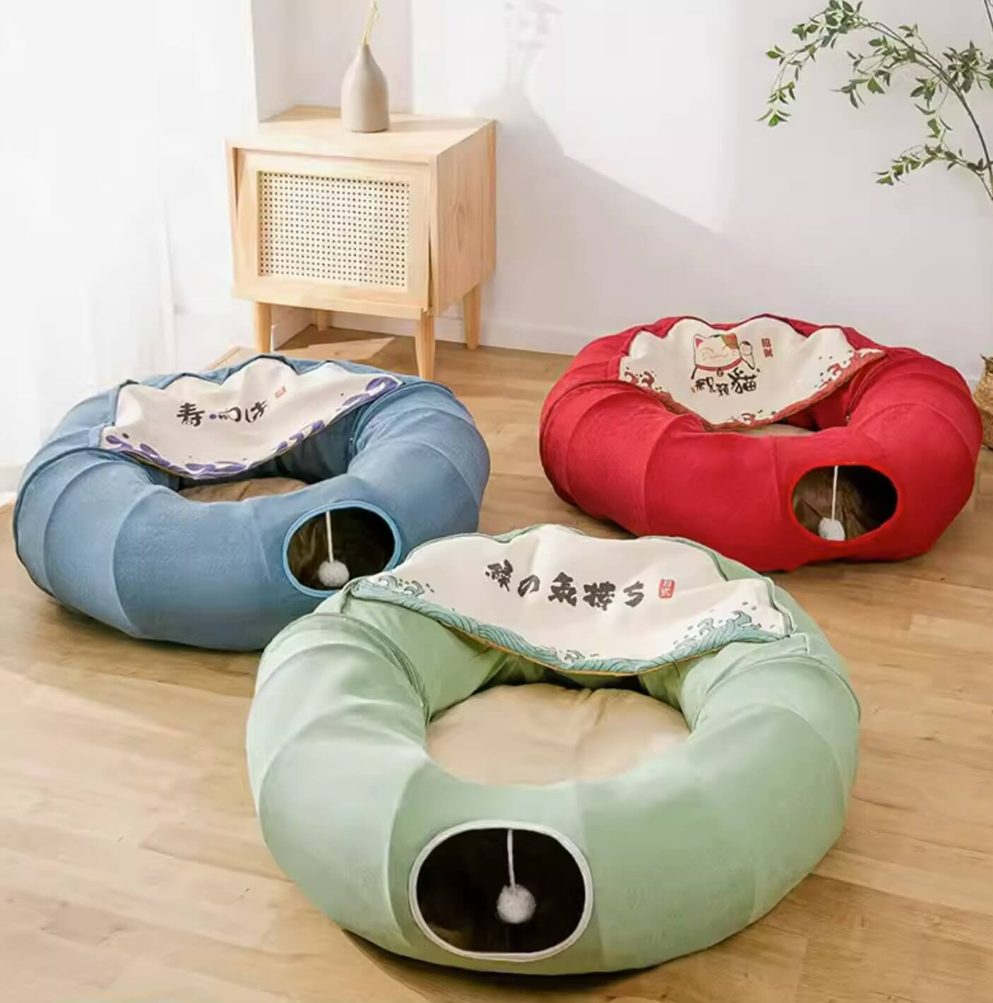 Pet Foldable Round Tunnel Cat Bed Toys Large Space - Happy 4 Paws