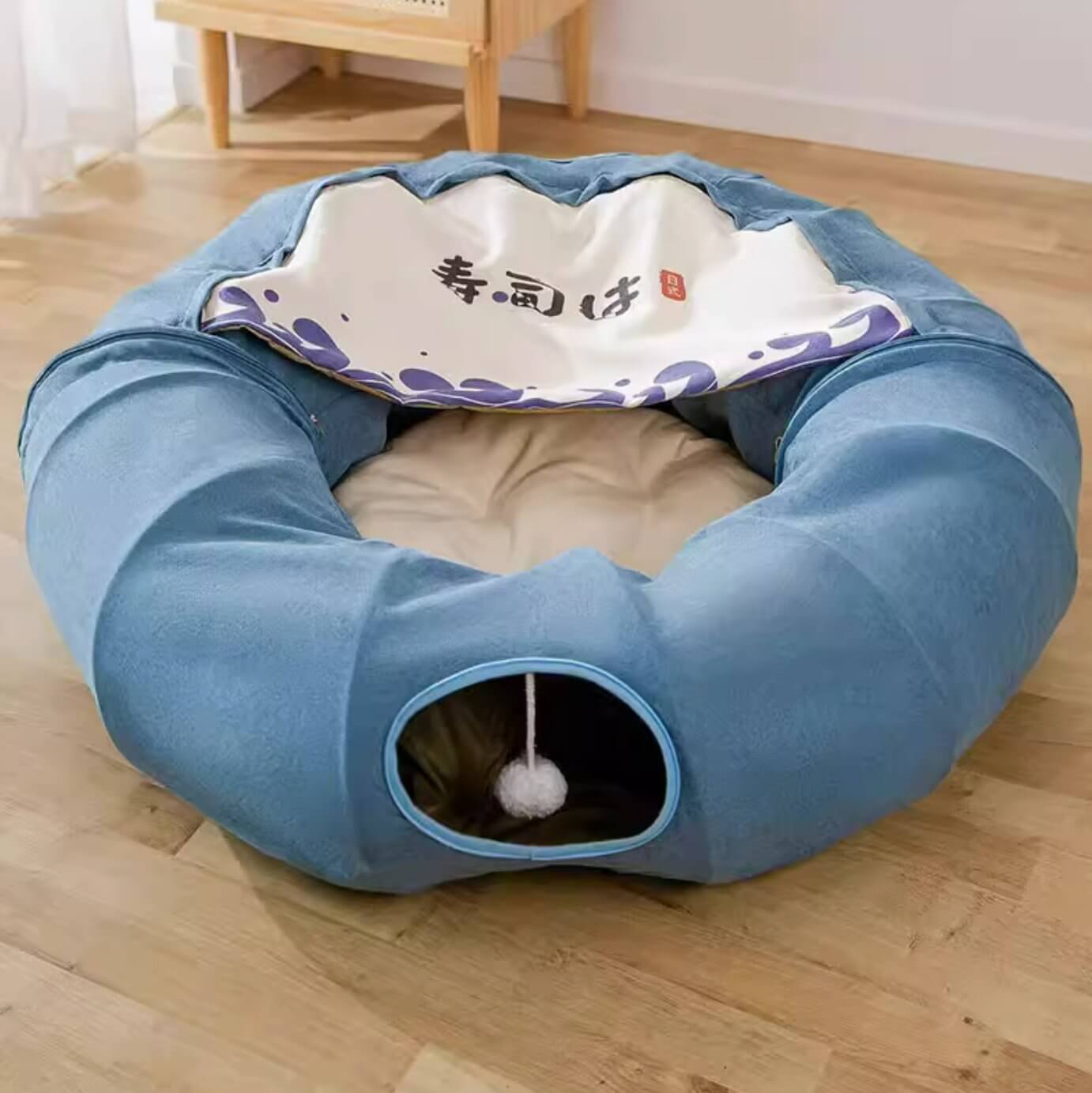 Pet Foldable Round Tunnel Cat Bed Toys Large Space - Happy 4 Paws