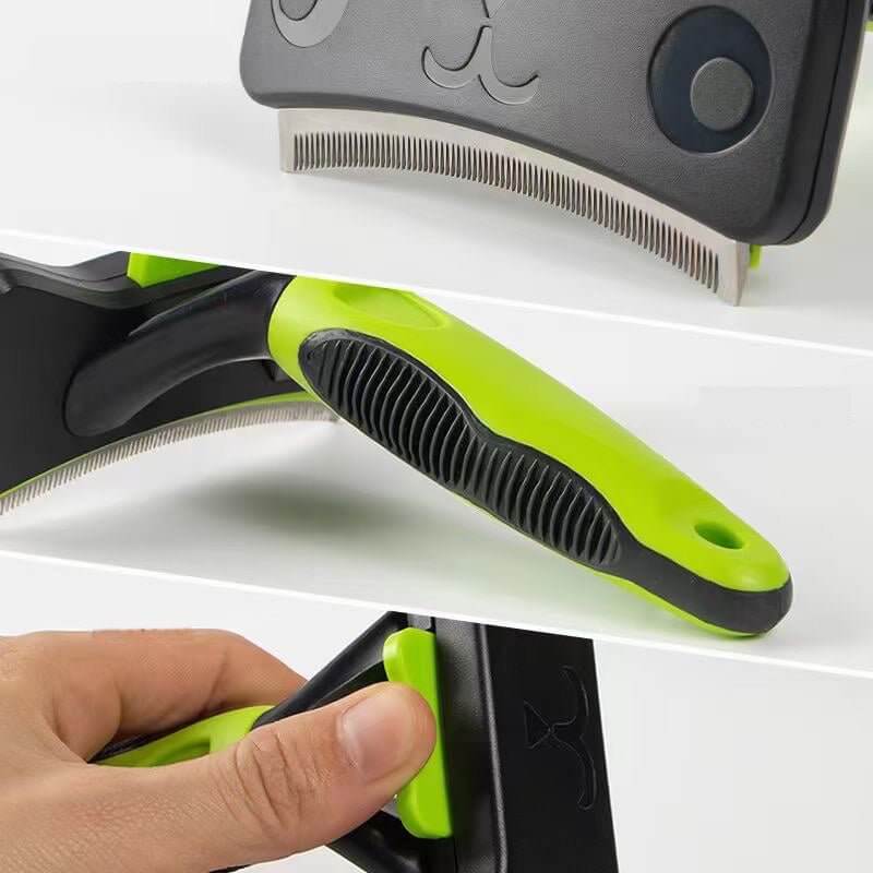 Pet Grooming Dog & Cat Brush For Shedding Pet Hair Removal Stainless Comb - Happy 4 Paws