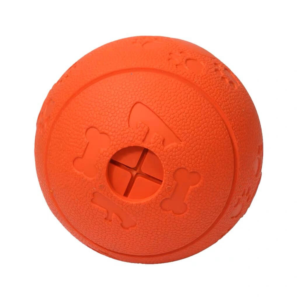 Pet Puzzle Toy Treats Food Dispensing Chew Rubber Ball for Dogs - Happy 4 Paws