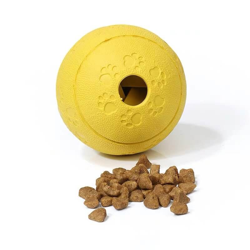 Pet Puzzle Toy Treats Food Dispensing Chew Rubber Ball for Dogs - Happy 4 Paws