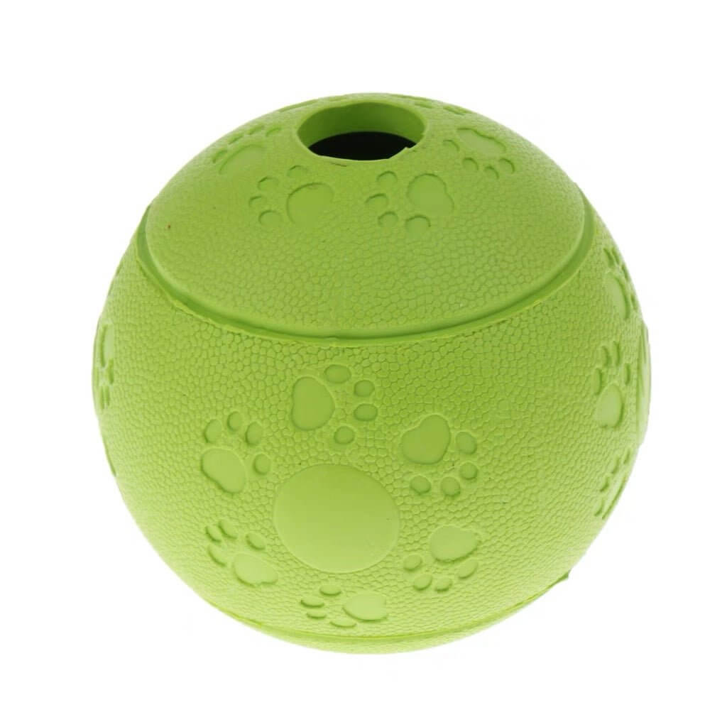 Pet Puzzle Toy Treats Food Dispensing Chew Rubber Ball for Dogs - Happy 4 Paws