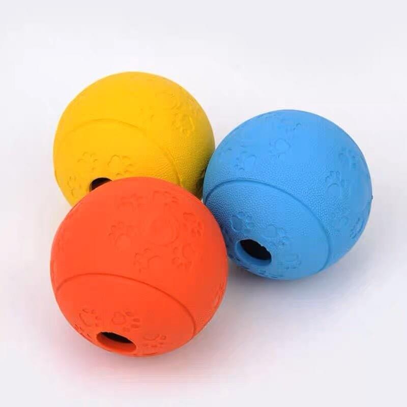 Pet Puzzle Toy Treats Food Dispensing Chew Rubber Ball for Dogs - Happy 4 Paws