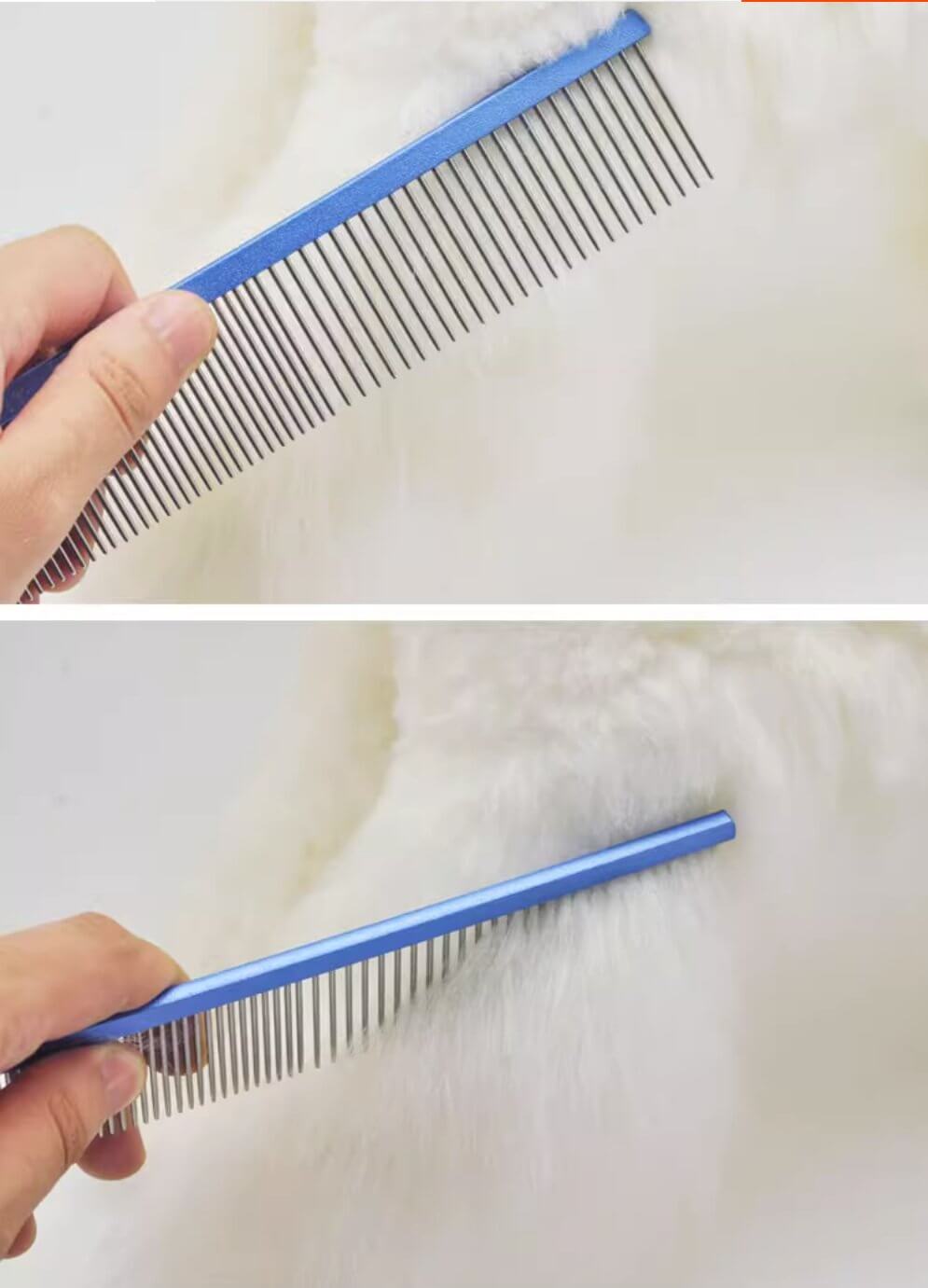 Pet Steel Grooming Comb with Stainless Steel Teeth for Removing Tangles and Knots for Dogs & Cats - Happy 4 Paws