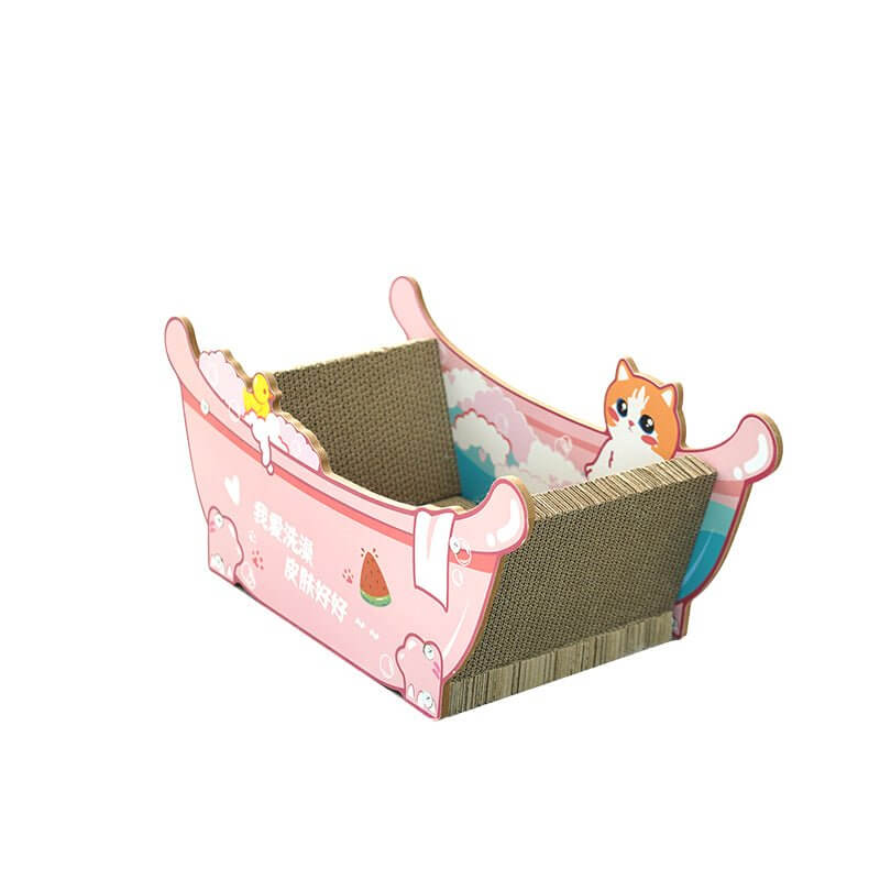 Pink Bubble Bath Tub Cat Scratching Board - Happy 4 Paws