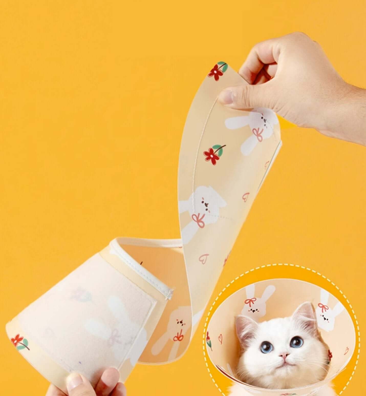 PVC Cartoon Cat Cone Anti - Bite Elizabethan Waterproof Recovery Collar - Happy 4 Paws